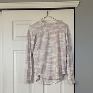 SO Cream and Tan Long Sleeve Top